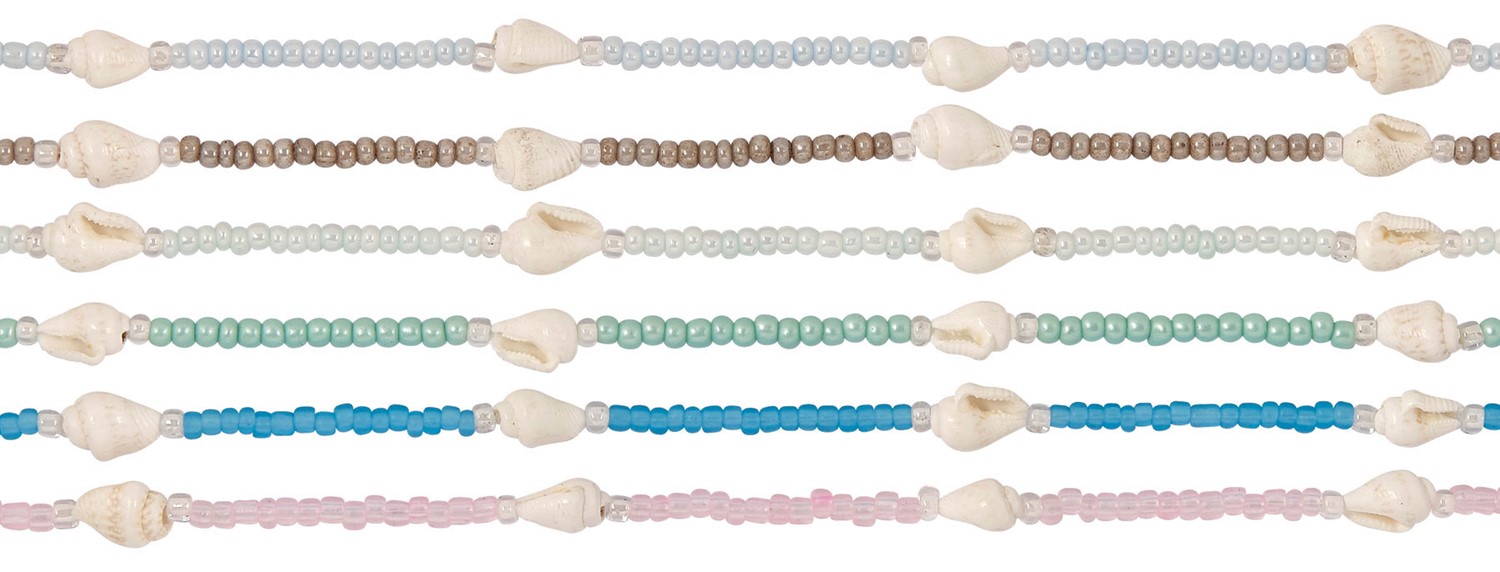 5-Nassau Shell And Seed Bead Anklet Assorted