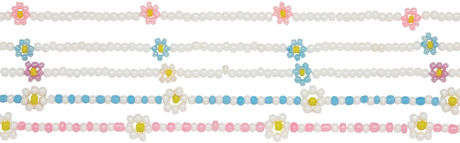 Colored Seed Bead & Daisy Flower Anklet (G) Assorted