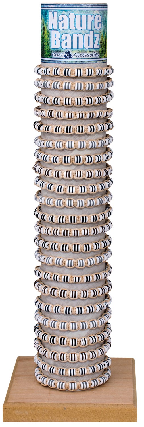 6MM Fimo Disc And Cord Adjustable Slide Knot Bracelet (B) Asst With Tube & Base