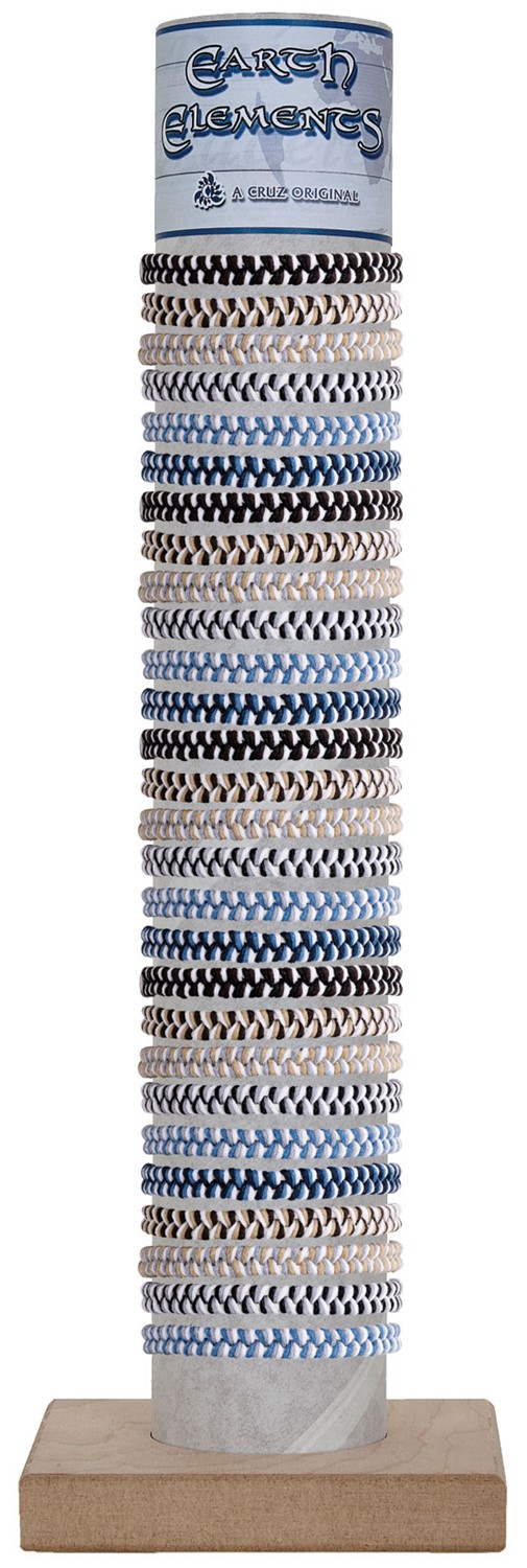 Twist Weave Braided Adj Slide-Knot Bracelet (B) Assorted With Tube & Base