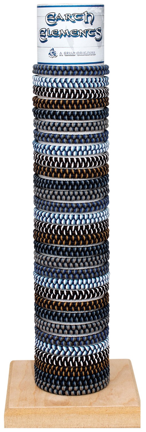 Leather With Twist Weave Pattern Slide-Knot Adj Bracelet Assorted W/Tube & Base