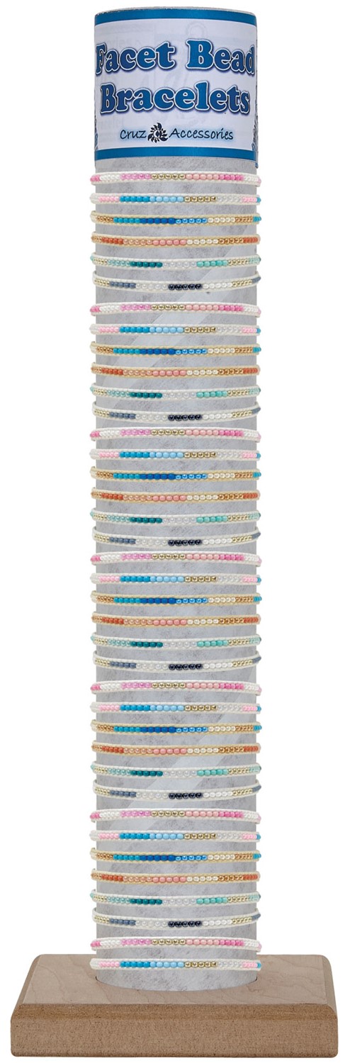1MM Seed Bead & Cord Adjustable Slide Knot Bracelets Assorted With Tube & Base