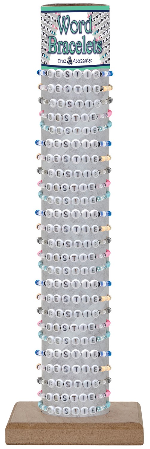 Bestie With Fimo Stretch Bracelet Assorted With Tube & Base