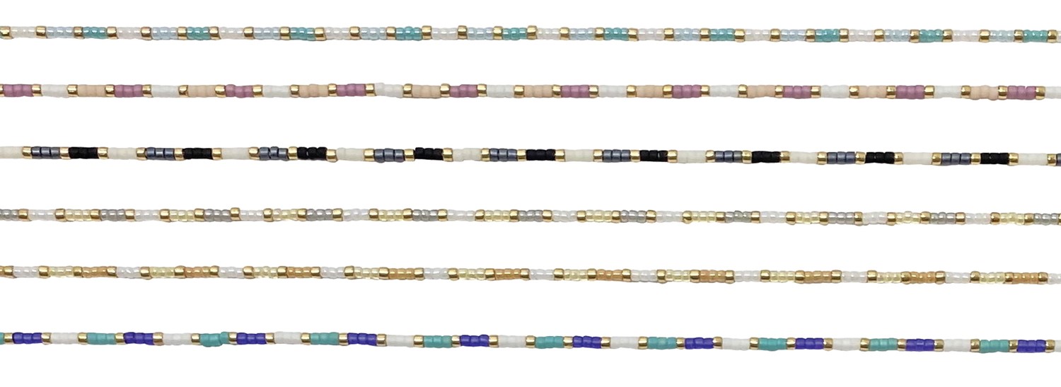 Adjustable Miyuki & Gold Bead Anklet Assorted