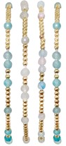 Elastic 2MM Gold Bead With Stone Bracelet Assorted
