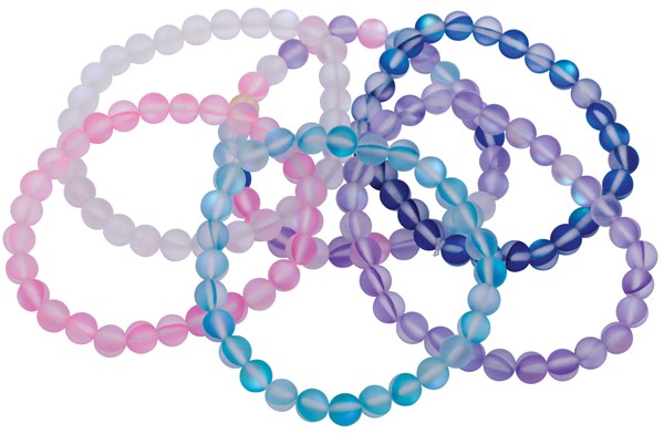 6MM Shimmer Mermaid Stone Bead Elastic Bracelet Assorted