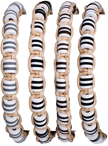 6MM Fimo Disc And Cord Adjustable Slide Knot Bracelet (B) Assorted