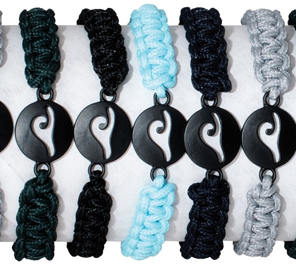 Wave Pendant On Paracord Slide Knot Bracelet Assorted