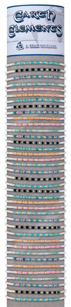 Tube Bead With Gold Accent Adjustable Slide Knot Bracelet Assorted W/Tube & Base