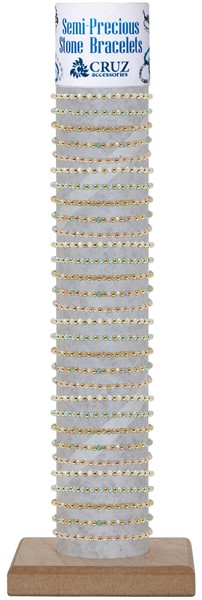 Gold & Facet Bead Slide Knot Adjustable Bracelet Assorted With Tube And Base
