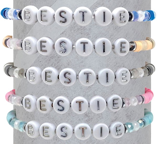 Bestie With Fimo Stretch Bracelet Assorted