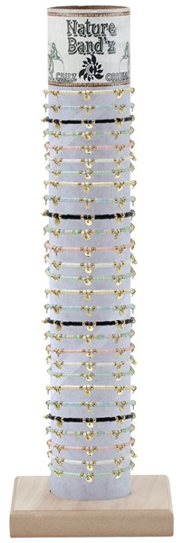 Seed Bead with Gold Disc Adj. Bracelet