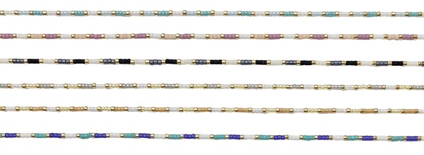 Adj. Miyuki & Gold Bead Anklet Asst'd